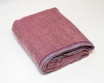 Wool Blanket / Extra Soft Yak Wool Knitted  Blanket / Throw Travel / Lap Blanket / Handmade blanket / Rose pink color Machine Washable