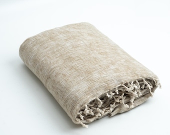 Wool Blanket / Extra Soft Yak Wool Knitted  Blanket / Throw Travel / Lap Blanket / Handmade blanket