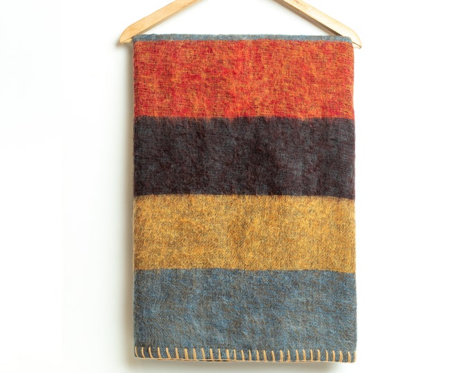 Wool Blanket / Extra Soft Yak Wool Knitted  Blanket / Throw Travel / Lap Blanket / Handmade blanket / Machine Washable