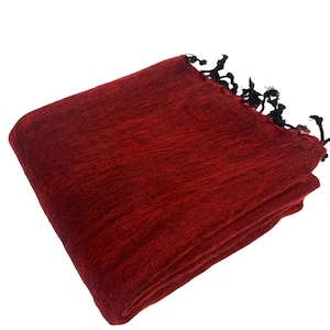 Wool Blanket / Extra Soft Yak Wool Knitted  Blanket / Throw Travel / Lap Blanket / Handmade blanket / Machine Washable ID#MOA