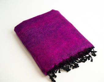 Wool Blanket / Extra Soft Yak Wool Knitted  Blanket / Throw Travel / Lap Blanket / Handmade blanket / Machine Washable id#PP1