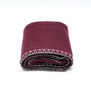 Luxury Wool Throw Blanket/ Handwoven Lap Blanket/ Sofa Blanket / Soft Couch blanket / Extra Soft Travel Wrap Throw 56"X90" Burgundy color