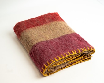 Wool Blanket / Extra Soft Yak Wool Knitted  Blanket / Throw Travel / Lap Blanket / Handmade blanket / Machine Washable ID#SUN