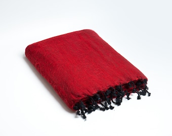 Monk Wool Blanket / Extra Soft Yak Wool Knitted  Blanket / Throw Travel / Lap Blanket / Handmade blanket-MOA