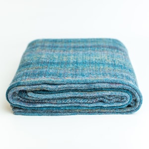 Coperta di lusso in 100% alpaca / Biancheria da letto spessa e calda in alpaca / Coperta da divano in alpaca blu / Coperta da viaggio / Plaid 130 x 180 cm
