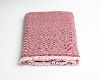 Premium Luxury Light Weight Wool Blanket / Extra Soft Travel Throw / Handwoven Travel Wrap / Lap Blanket / Handmade Plaid blanket