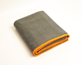 Premium Luxury  Wool Blanket / Extra Soft Travel Reversible Throw / Handwoven Travel Wrap / Lap Blanket / Handmade Plaid blanket