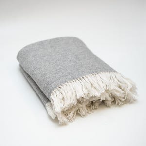 Luxury Wool Throw Blanket/ Handwoven Lap Blanket/ Sofa Blanket / Soft Couch blanket / Extra Soft Travel Wrap Throw Herringbone 56&quot;X96&quot;