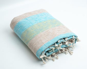 Handmade Yak Wool Travel Throw Blanket: Soft, Machine Washable, 46" x 100" Id#G