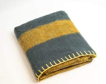 Coperta di lana / Coperta lavorata a maglia in lana di yak extra morbida / Coperta da viaggio / Coperta da grembo / Coperta fatta a mano / Lavabile in lavatrice ID#LYM