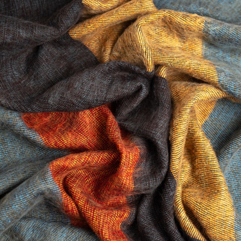 Wool Blanket / Extra Soft Yak Wool Knitted Blanket / Throw Travel / Lap Blanket / Handmade blanket / Machine Washable image 10