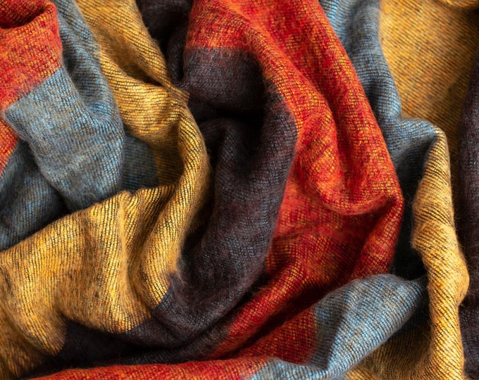 Wool Blanket / Extra Soft Yak Wool Knitted  Blanket / Throw Travel / Lap Blanket / Handmade blanket/ Machine Washable