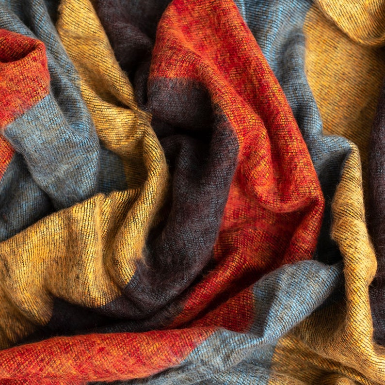 Wool Blanket / Extra Soft Yak Wool Knitted Blanket / Throw Travel / Lap Blanket / Handmade blanket / Machine Washable image 2