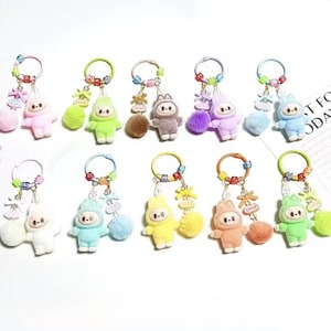 New Mini Kawaii Labubu Cartoon Keychain Charms Backpack Pencil-case Accessories Gifts (Standing Position)
