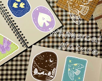 Nature-Inspired Sticker Sheet | Vintage Style | Illustrated Stickers for Planners & Journals