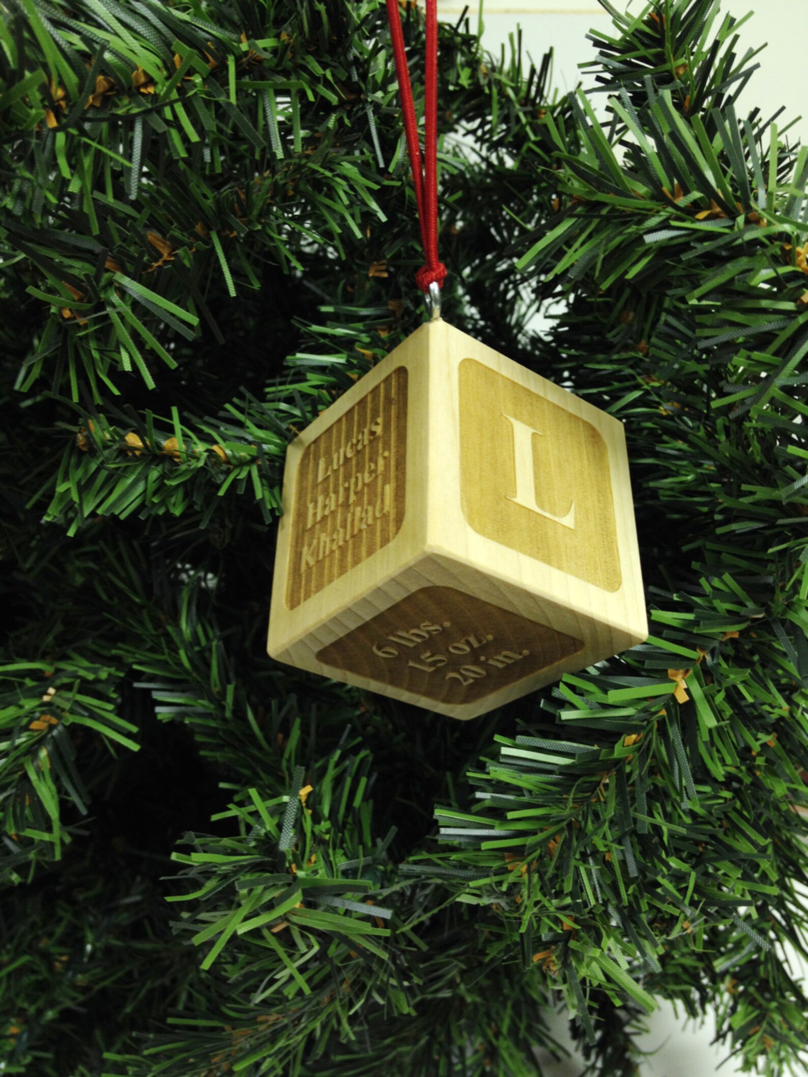 Personalized Wooden Baby Block Ornament Etsy