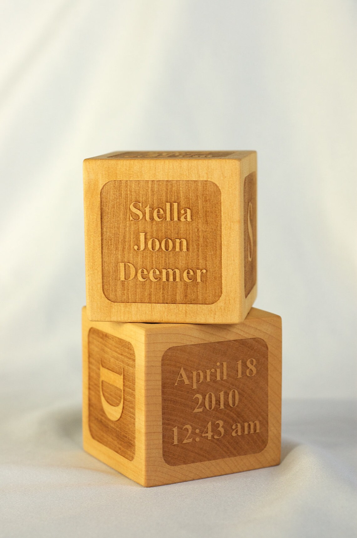 Personalized Wooden Baby Block Etsy