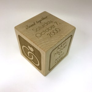 Wooden Personalized Wedding Anniversary Block