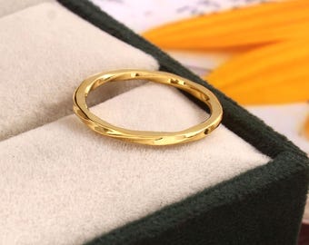 Gold Plated Sterling Silver Band Ring: Simple Stacking Ring