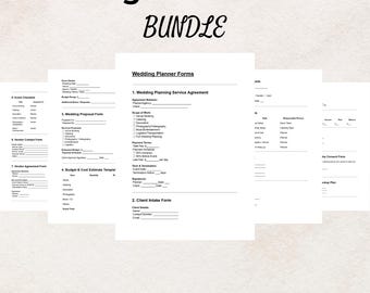 Wedding Planner Forms Bundle: Client Contracts, Checklists (Digital Download)