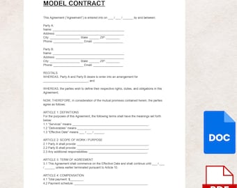 Wzór umowy modelowej – profesjonalna umowa modelingowa dla fotografów, agencji i talentów (wersja cyfrowa DOC i PDF)