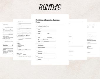 Bundel met zakelijke formulieren voor dierenoppas en verzorging | Klantcontract (DOC en pdf)