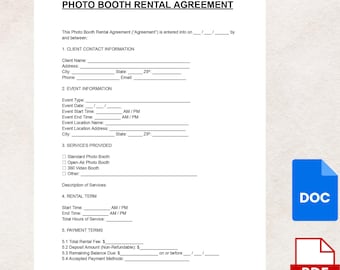 Wzór umowy najmu fotobudki: Umowa o fotografię eventową (DOC i PDF)