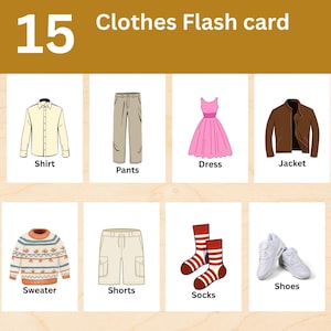 15 schede didattiche sui vestiti Schede didattiche sui vestiti per bambini, schede stampabili Montessori Schede didattiche sui vestiti Schede didattiche sui vestiti per bambini