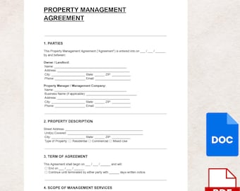 Property Management Agreement Template: PDF & Word Format