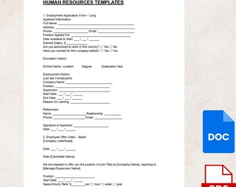 HR-Vorlagen | Essentielle Mitarbeiter-Formulare (PDF & Word)