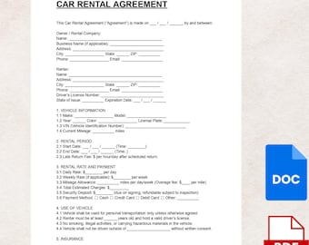 Wzór umowy najmu samochodu: Umowa najmu pojazdu (pliki DOC i PDF do pobrania w wersji cyfrowej)