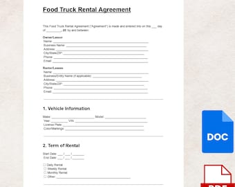 Wzór umowy najmu food trucka: Edytowalna umowa ze sprzedawcą (pliki do pobrania w formacie DOC i PDF)