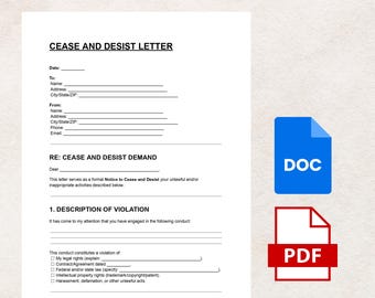 Sjabloon brief voor staking en beëindiging: bewerkbare juridische kennisgeving (DOC en pdf)