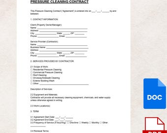 Szablon umowy o mycie ciśnieniowe: Umowa o świadczenie usług profesjonalnych (DOC i PDF)