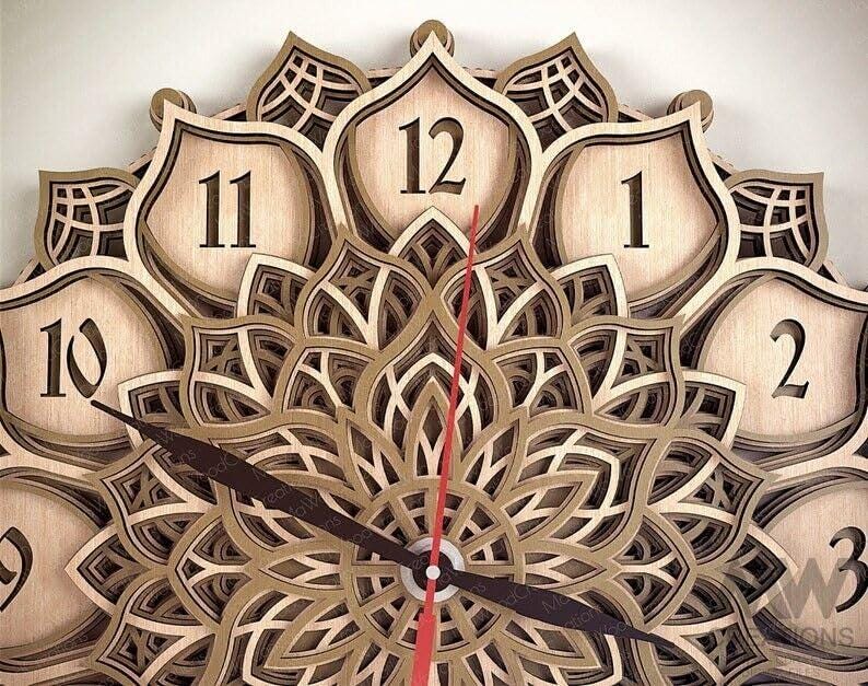 Laser Cut Clock SVG Dxf 5 Layer Clock Cut Files, Laser Cut Multi Layer ...