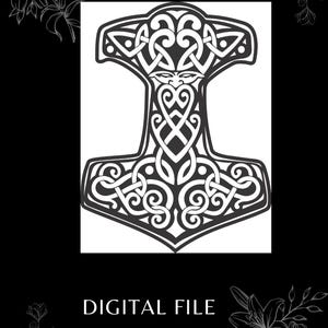 Hammer of thor svg, thor hammer svg, thor svg, hammer svg, mythology svg, thor silhouette svg