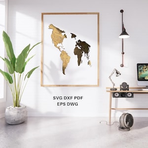 World Map of the Laser Cut File SVG layered World Map Instant Download Laser Cut Map of the World Mandala Laser Cut World Template Laser DXF