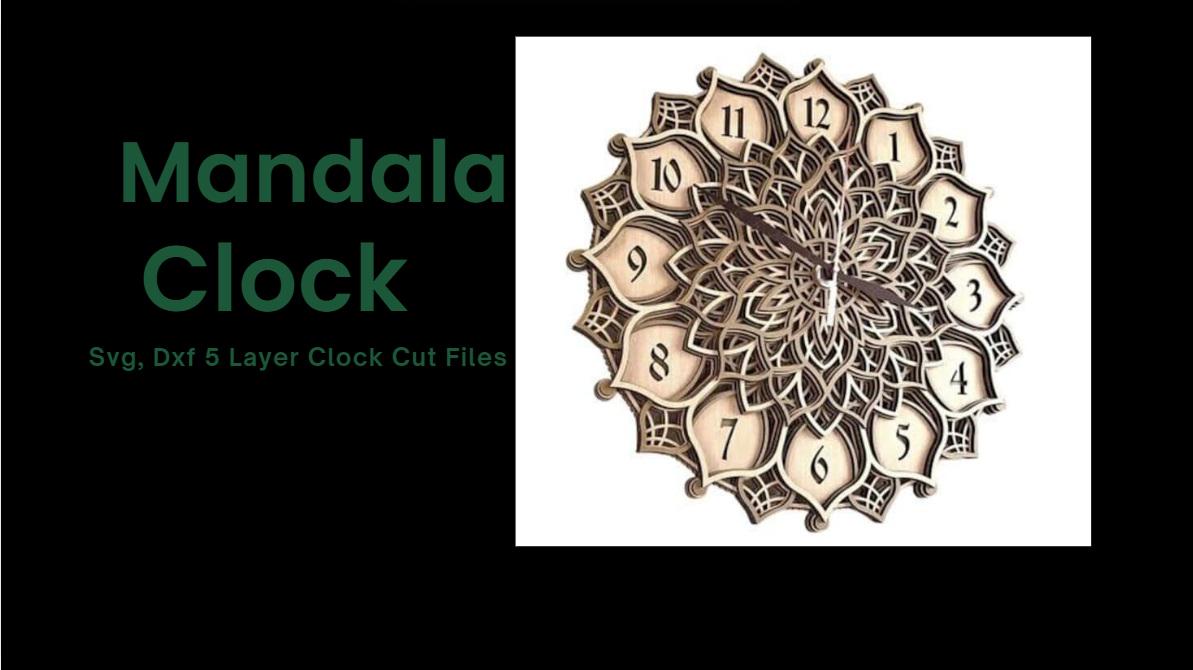 Laser Cut Clock SVG Dxf 5 Layer Clock Cut Files, Laser Cut Multi Layer ...