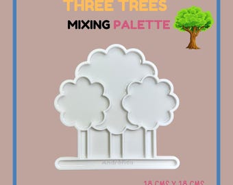 Paleta de mezcla Three Trees / Bandeja de plástico PLA para acuarela y pintura acrílica