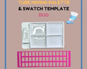 Plantilla de paleta y muestra para mezclar pinturas: Artist Studio Set