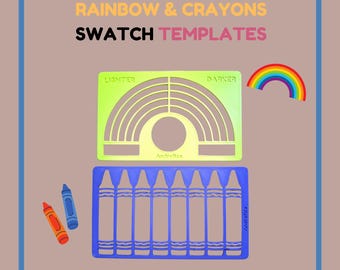 Color Swatch Template Set: Rainbow & Crayon Design