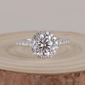 Runder Moissanite Ring Art Deco Vintage inspiriert Statement Vorschlag Ring für Frauen handgemachte Jahrestag Geschenk