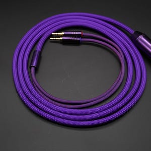 Headphone cable in purple suitable for all dial entry 3.5mm headphones like Focal, Hifiman, Denon etc
