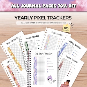 2026 Journaling • Jaarlijkse afdrukbare pixeltrackers • 100 afdrukbare dagboekpagina's • dagboekplanner • Digitaal dagboek • Hoge kwaliteit pdf
