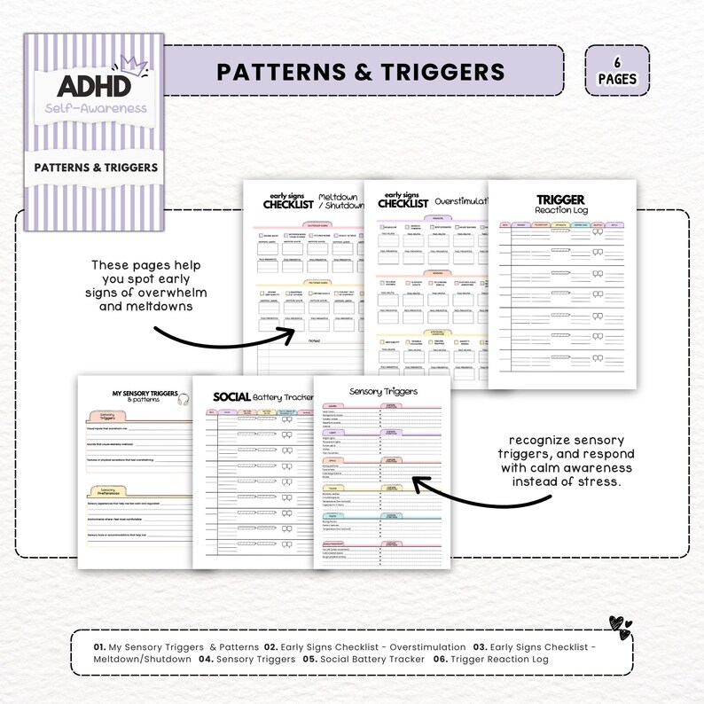Editable ADHD Journal Worksheets | Self-awareness | Emotional ...