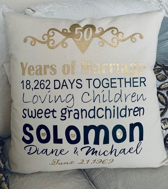 50th Anniversary Pillow Anniversary Gift For Special Etsy
