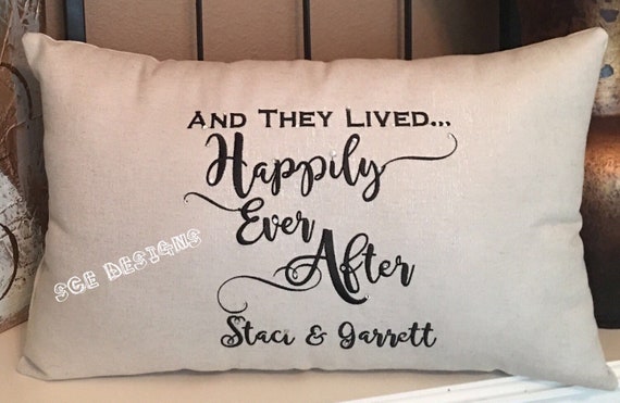 Wedding Pillow And They Lived Happily Ever After Personalized Etsy