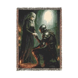 FireKeeper Ashen One Dark Souls スローブランケット タペストリー、Soulsborne ルームデコ、FromSoftware ファンギフト、Dark Souls ブランケット、ファンタジー ウォールアート