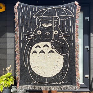 Anime Tapestry Blanket | Forest Spirit Throw, Anime Inspired Decor, Cozy Otaku Gift, Kawaii Anime Blanket, Cottagecore Room Aesthetic