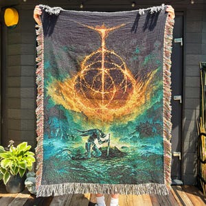 Elden Ring Tapestry Blanket | Gaming Wall Art, Gamer Room Decor, Cozy Gift, Dark Fantasy Fans, Gift for Gamers, Elden Fans, Gaming Blanket